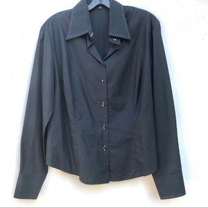 Office shirt in black poplin cotton 12, NWOT
